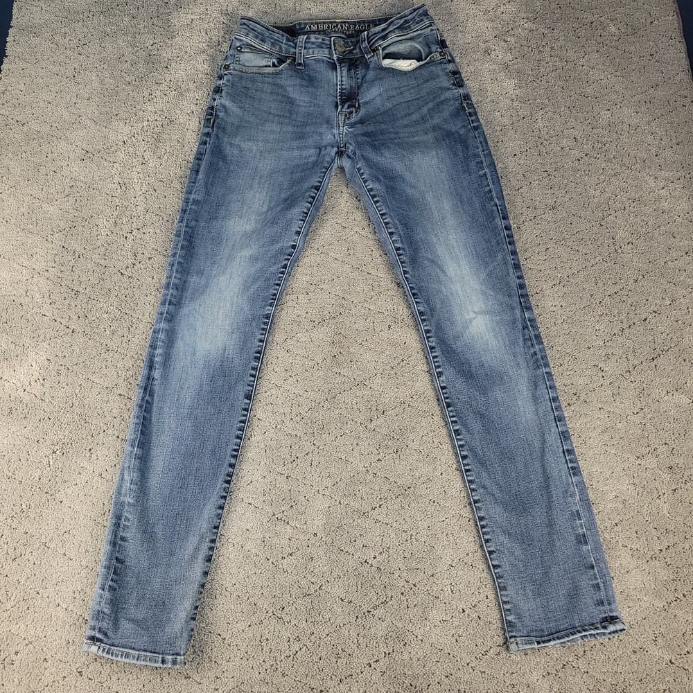 American Eagle Jeans Mens 28x32 Blue Slim Extreme Flex Straight Leg Low Rise